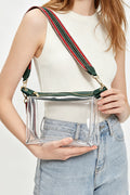 Clear Stadium Crossbody Bag with Green & Red Guitar Strap