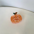 Mini Pumpkin Claw Clip with White Trim