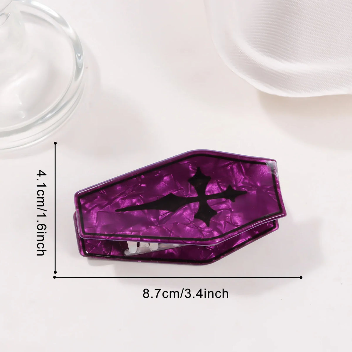 Purple Coffin Claw Clip