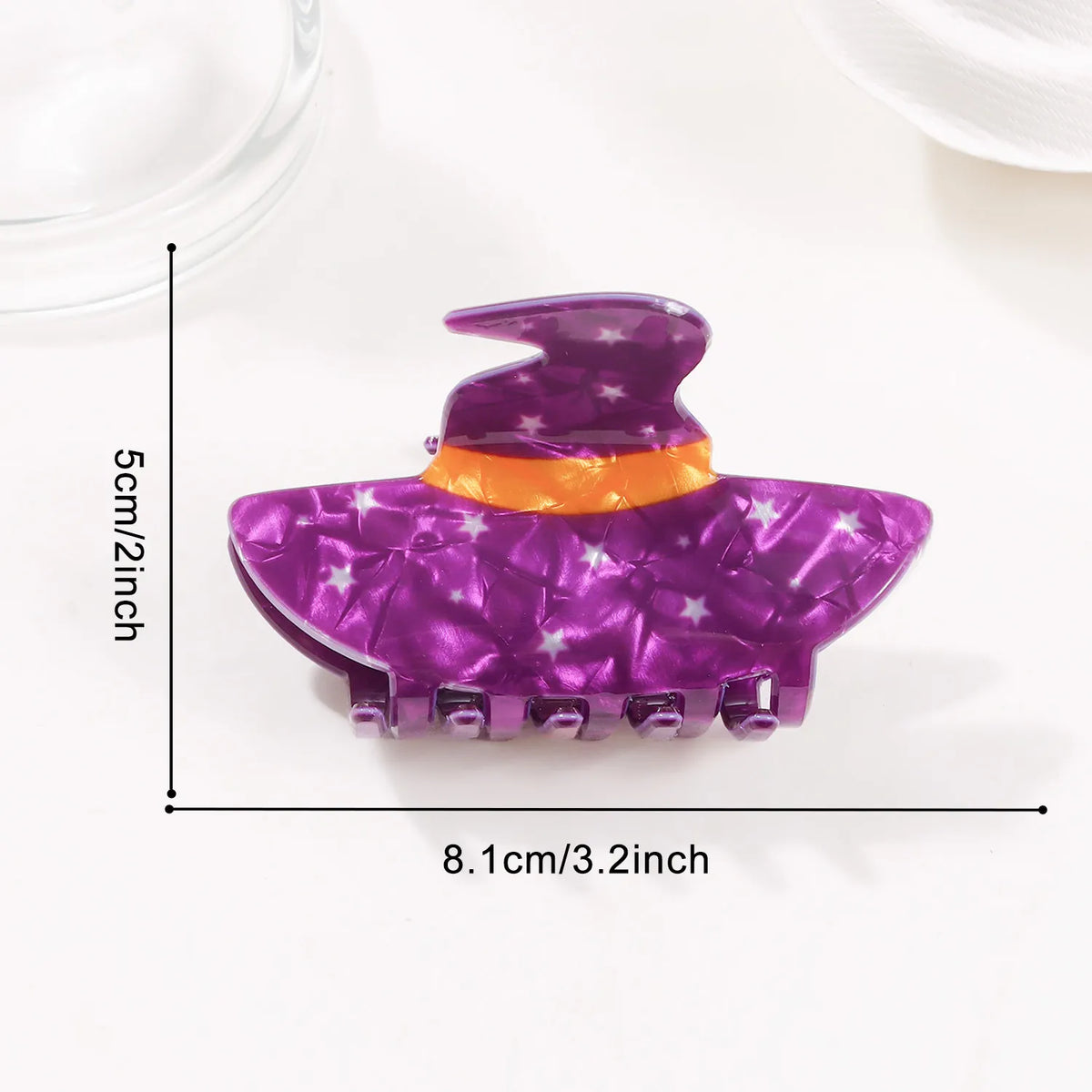Purple Witch Hat Claw Clip