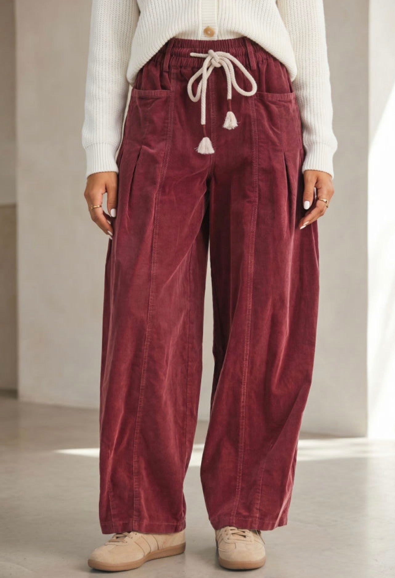 Corduroy Drawstring Pants