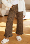 Leopard Ruffle Hem Jeans