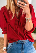 Fiery Red 3/4 Sleeve Blouse