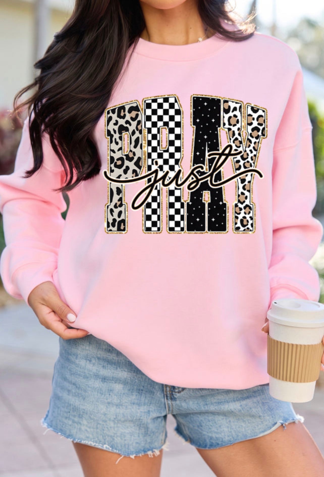 Prayer & Pink Sweatshirt