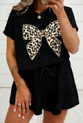 Leopard Bow Lounge Set