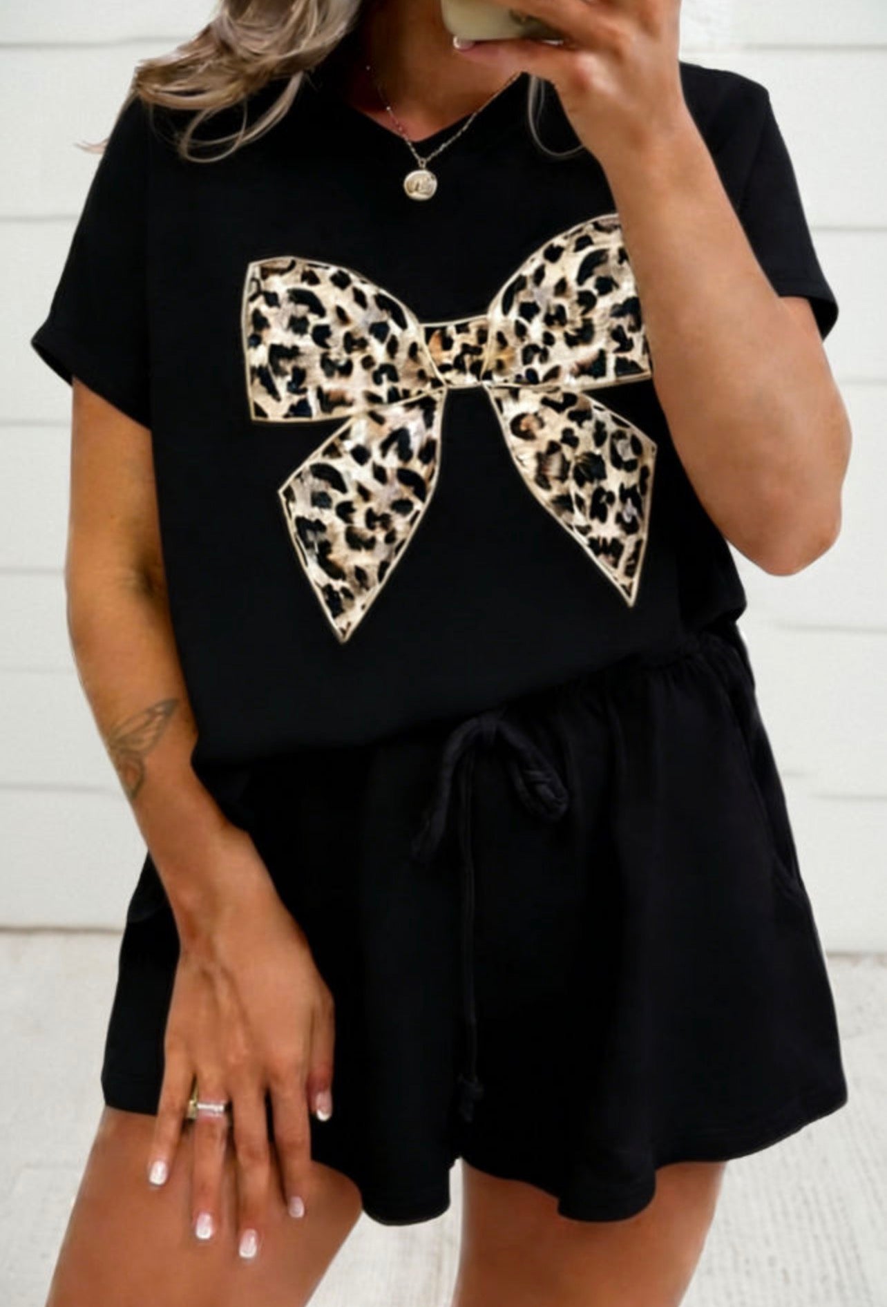 Leopard Bow Lounge Set