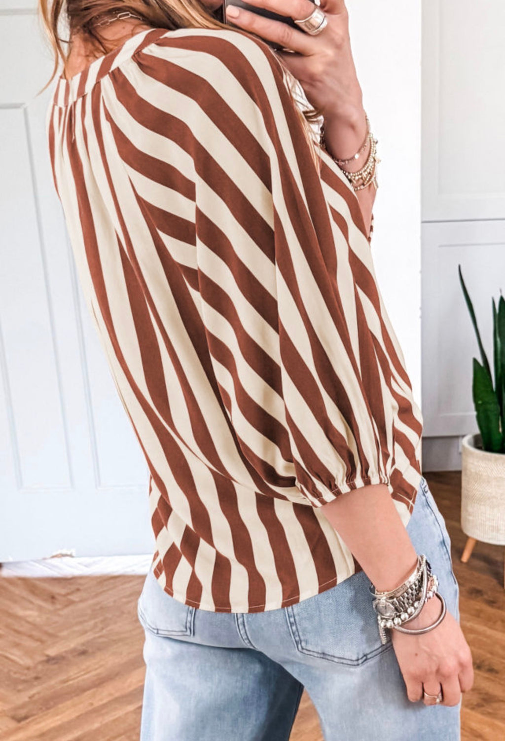 Cocoa Stripe Blouse