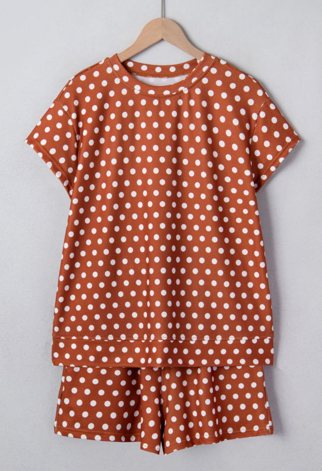 Brown Polka Dot Short Set