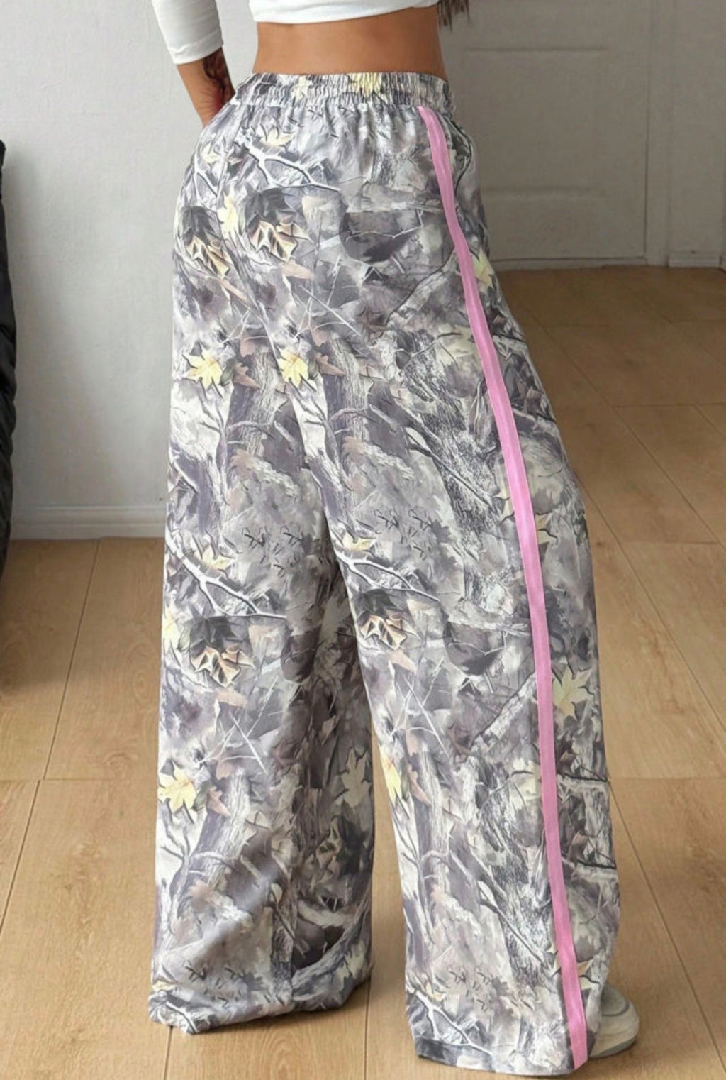 Woodland Camo Wide-Leg Sweatpants