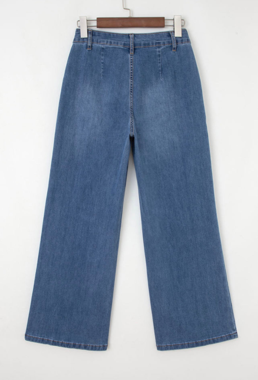Multi-Button High Waist Wide Leg Jeans