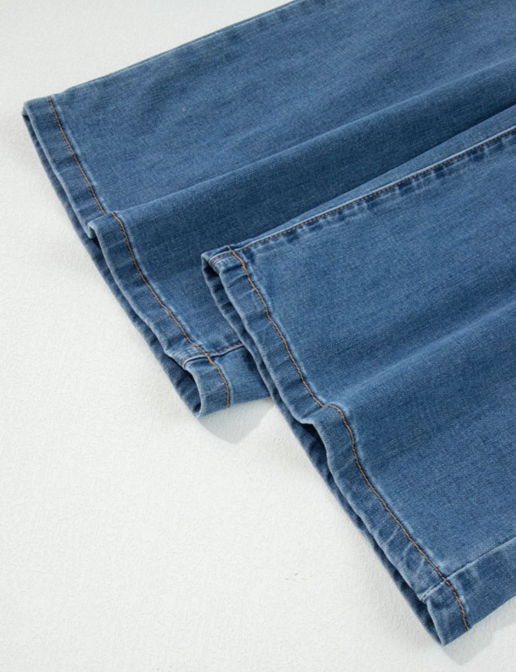 Multi-Button High Waist Wide Leg Jeans