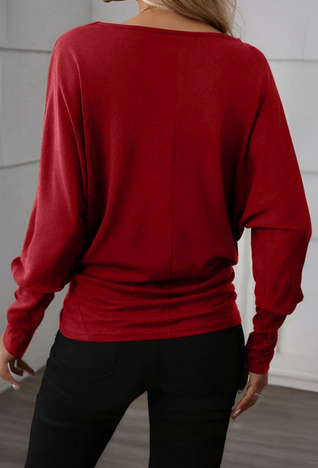 Red Dahlia Extended Cuff Top
