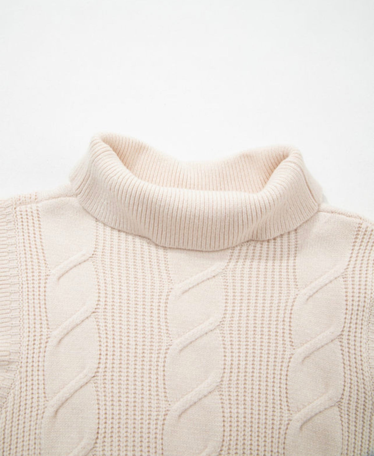 Jet Stream Cable Knit Ruffle Sleeve Sweater
