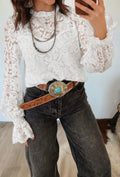 Ivory Lace Ruffle Blouse