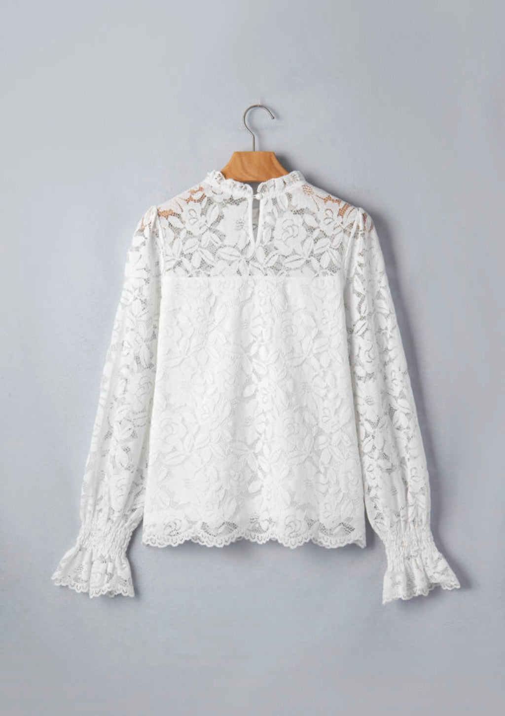 Ivory Lace Ruffle Blouse
