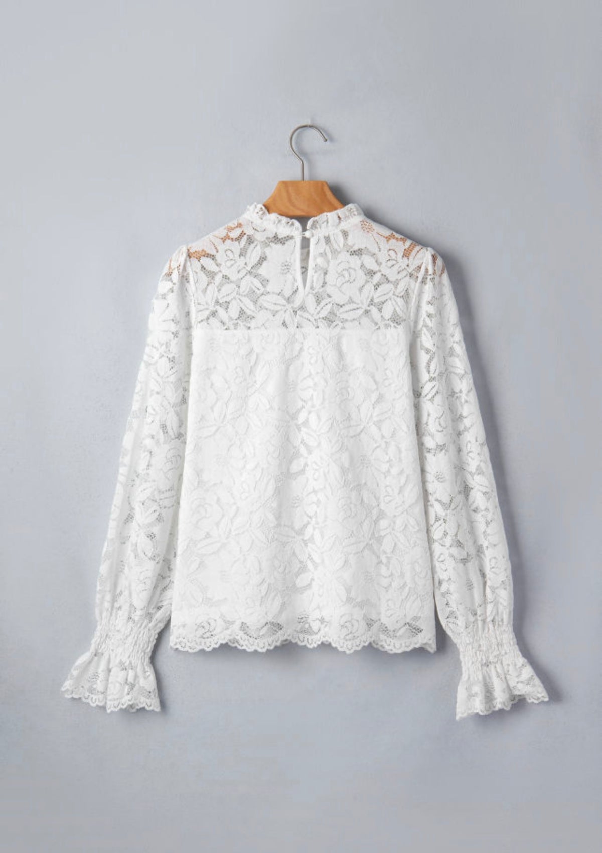 Ivory Lace Ruffle Blouse