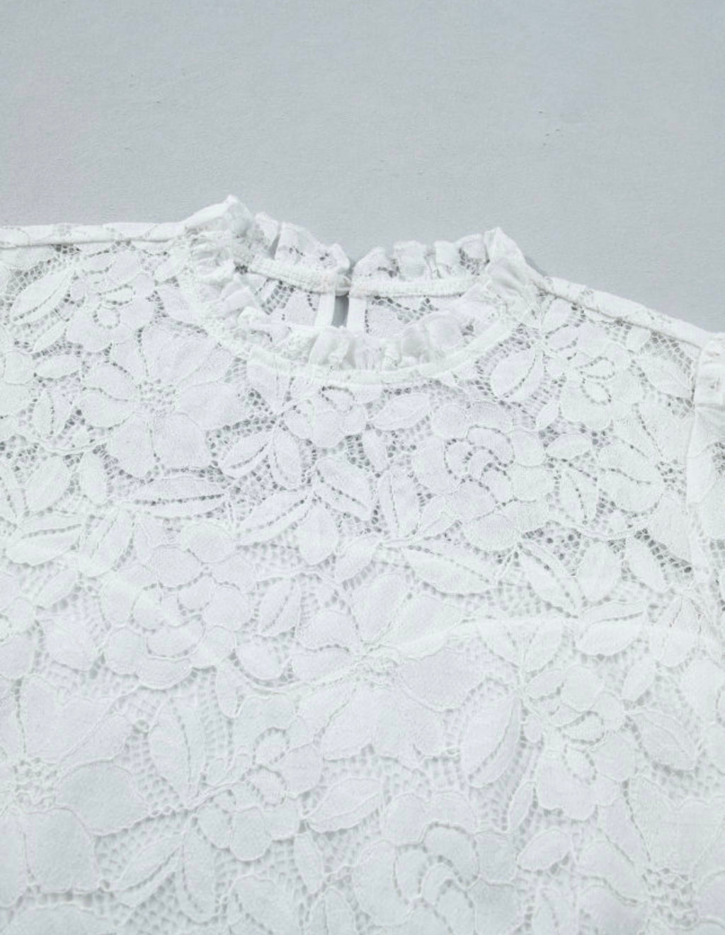 Ivory Lace Ruffle Blouse