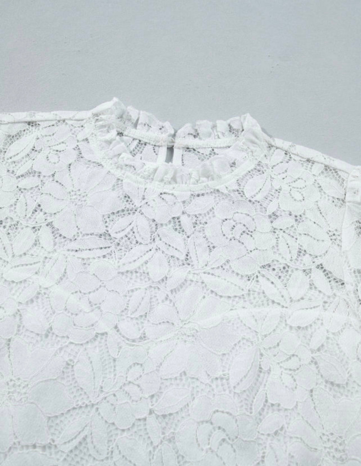 Ivory Lace Ruffle Blouse