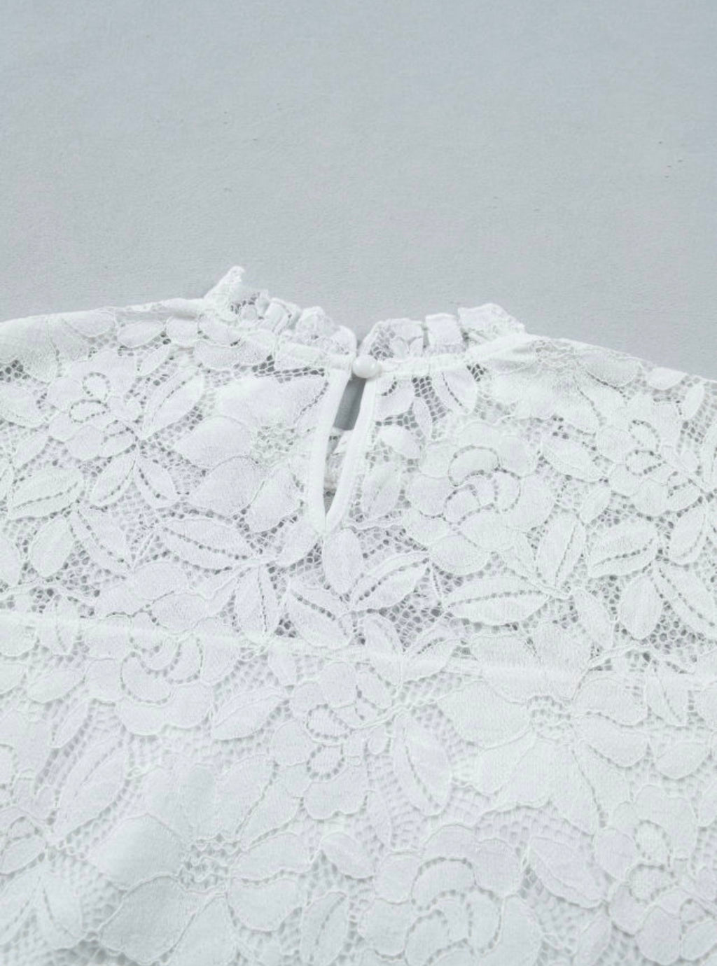 Ivory Lace Ruffle Blouse