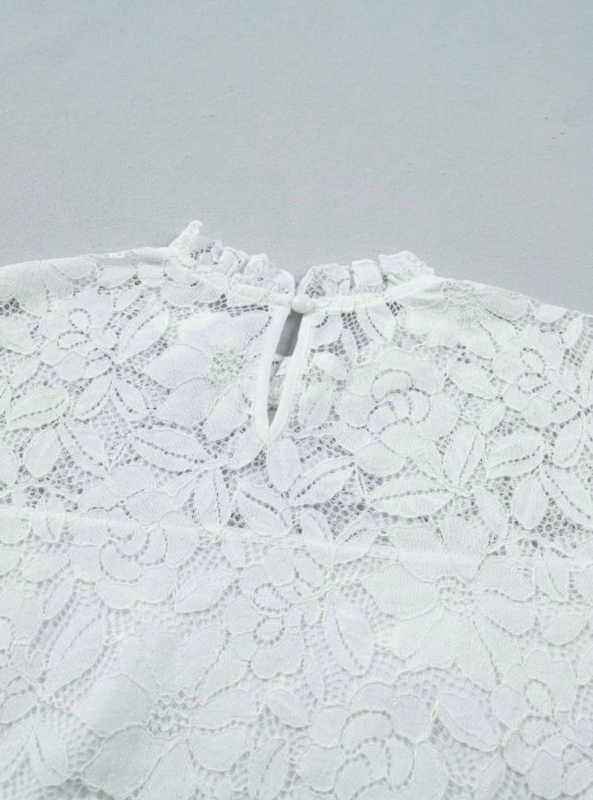 Ivory Lace Ruffle Blouse