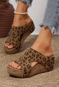 Leopard Studded Wedges