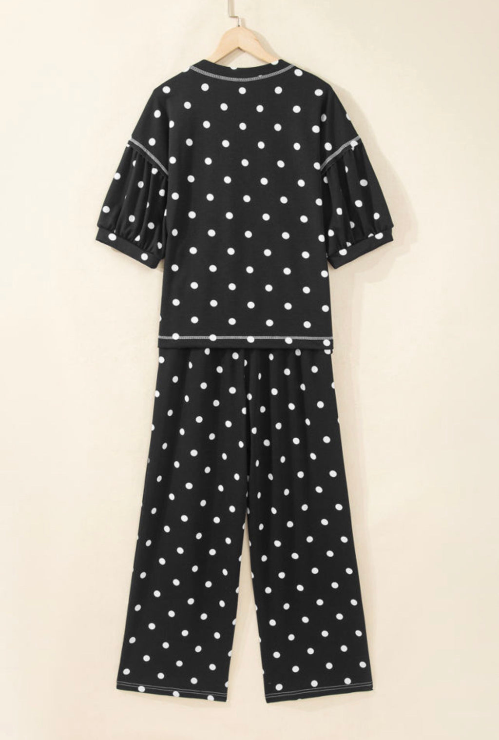 Black Polka Dot Pants Set