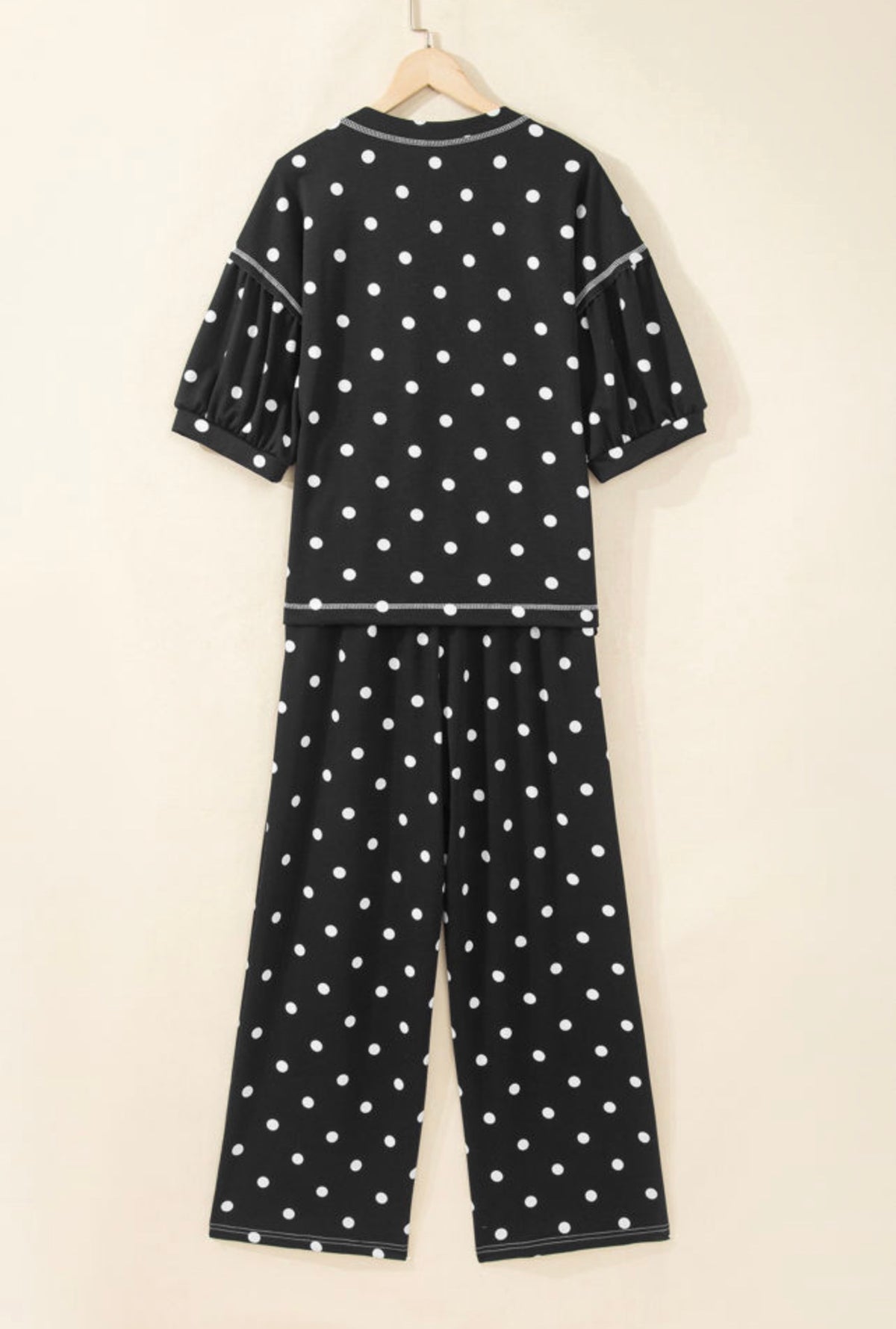 Black Polka Dot Pants Set