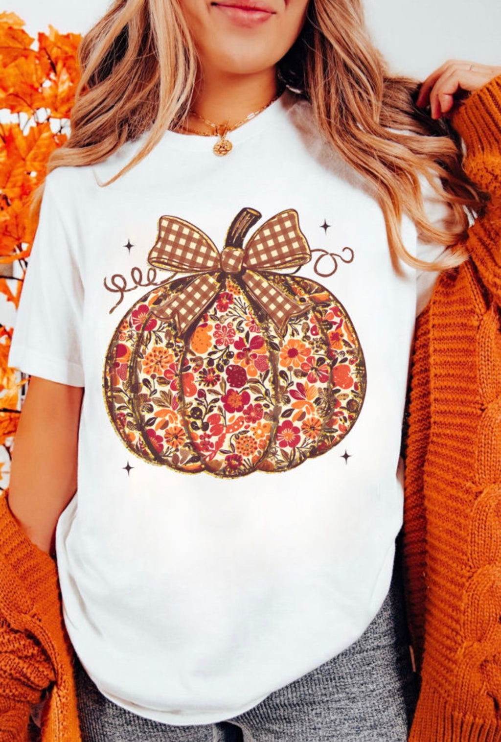 Floral Pumpkin Tee