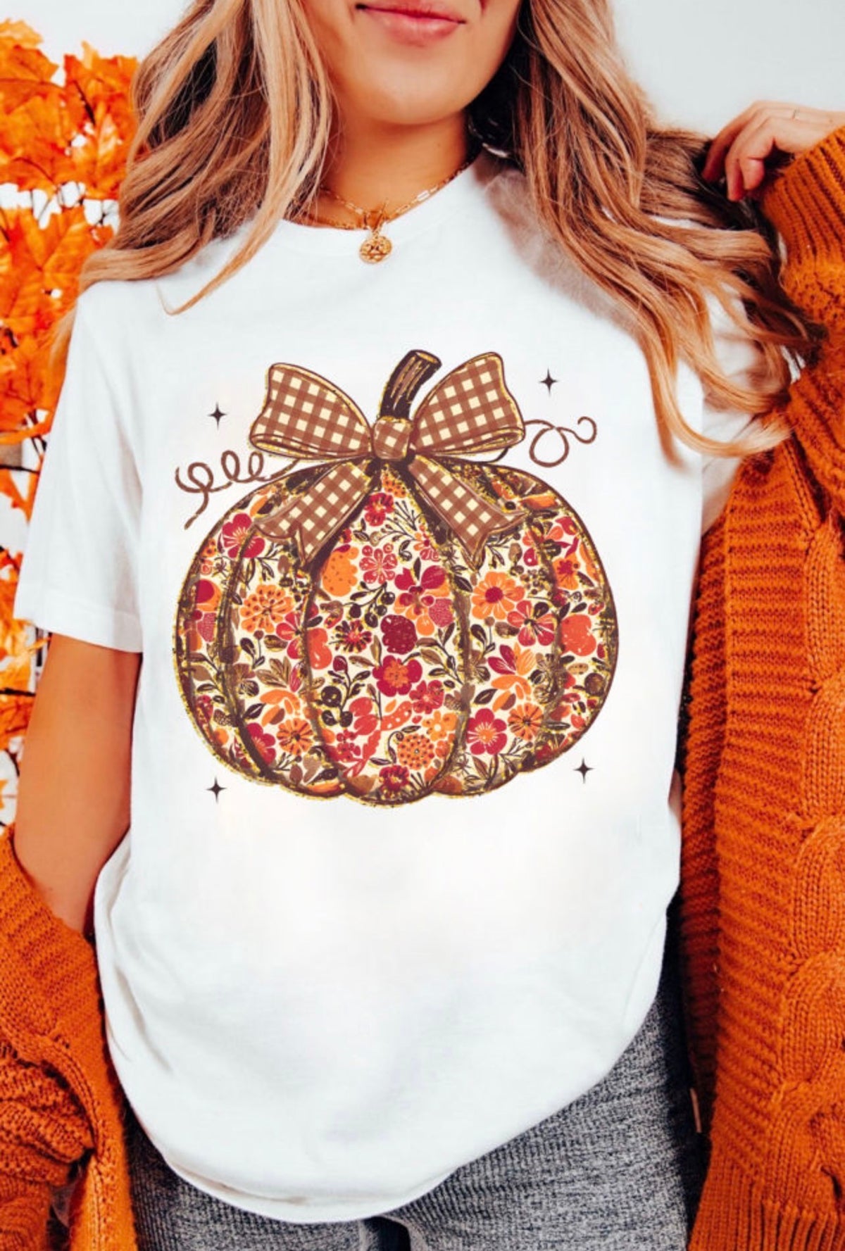 Floral Pumpkin Tee