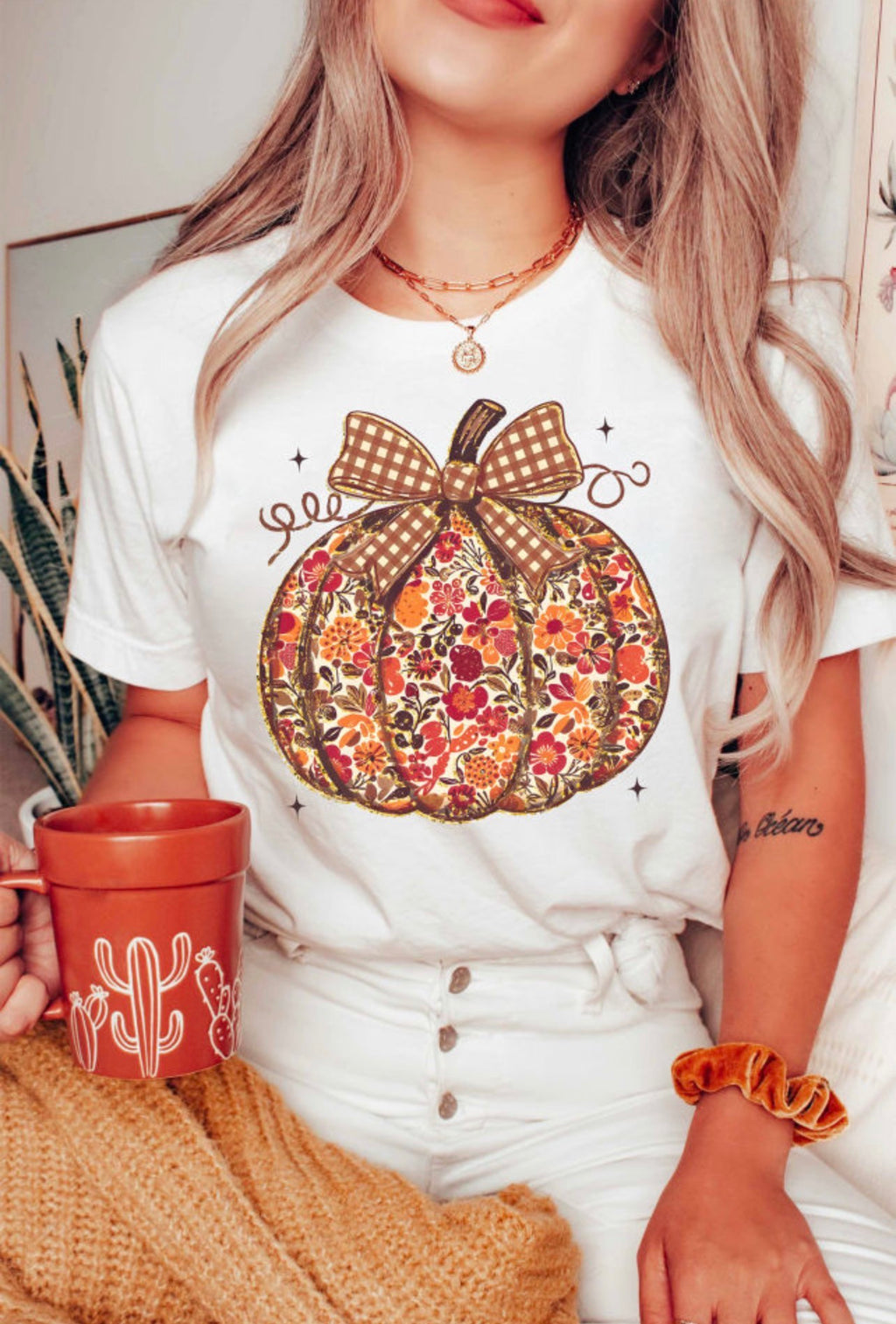 Floral Pumpkin Tee