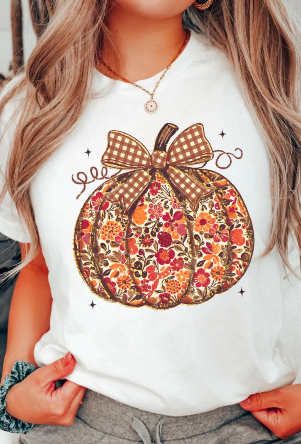 Floral Pumpkin Tee