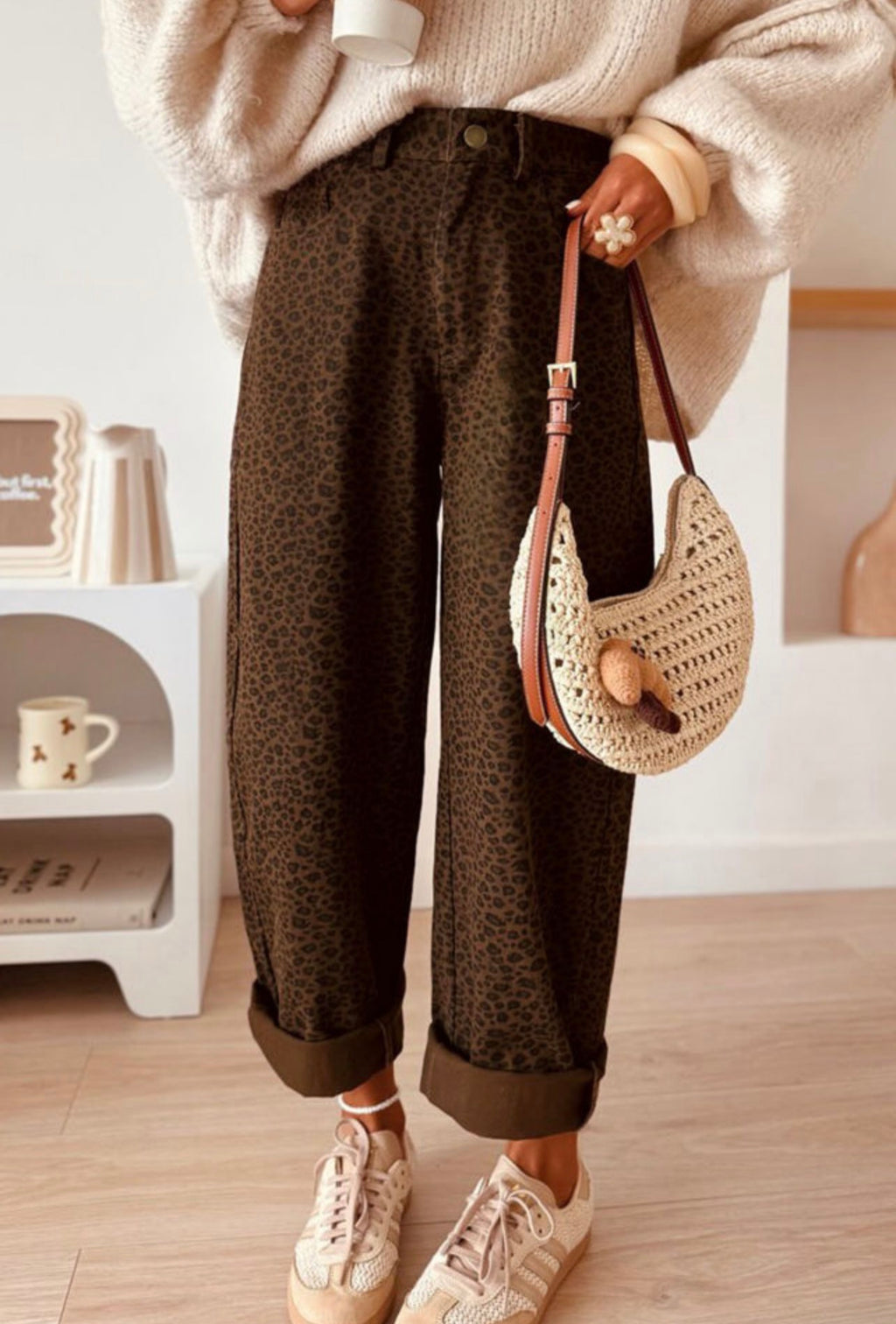Brown Leopard Print Jeans