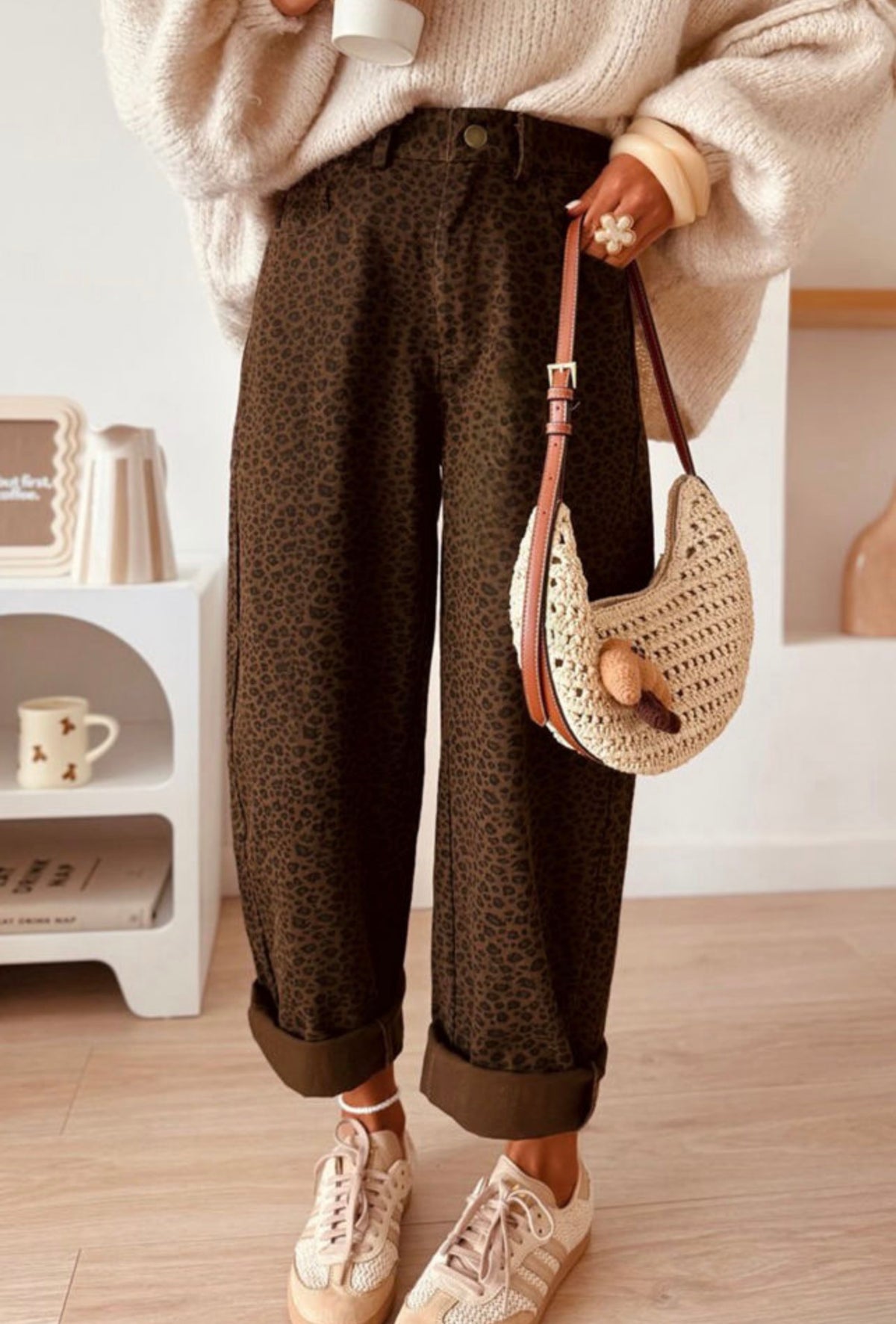 Brown Leopard Print Jeans