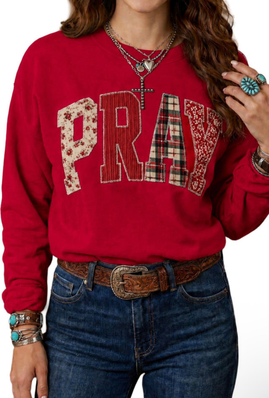 Red “Pray” Sweatshirt