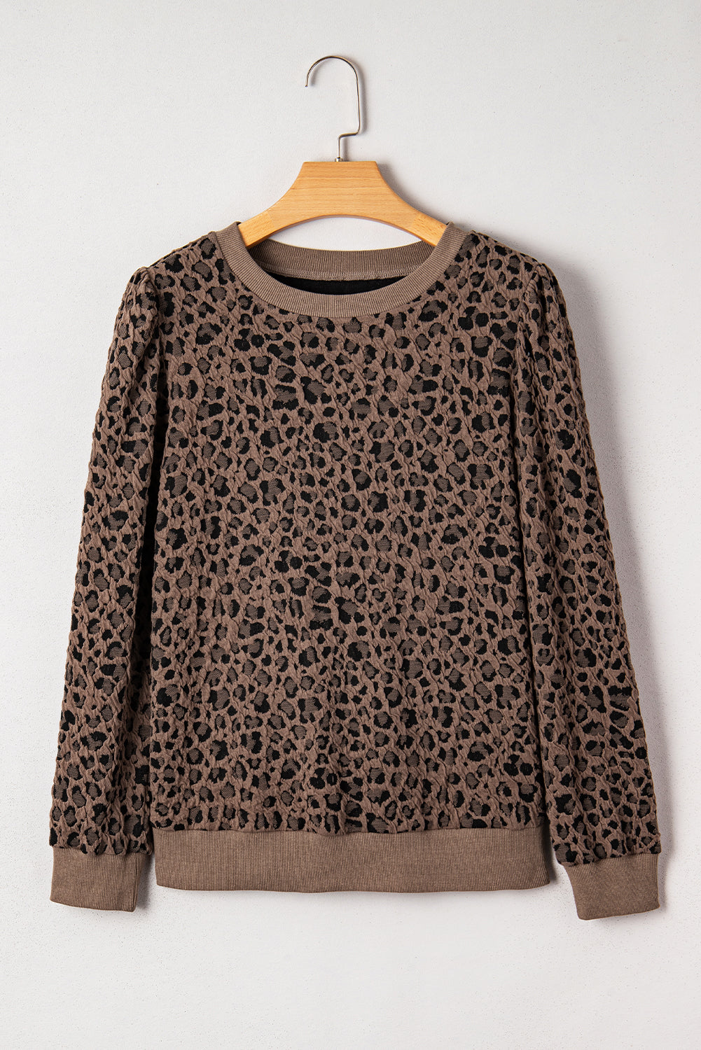Brown Leopard Print Long Sleeve Top
