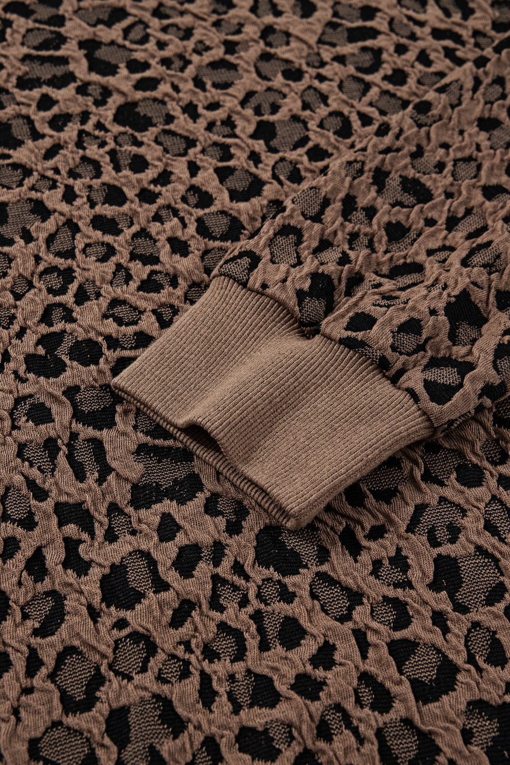 Brown Leopard Print Long Sleeve Top