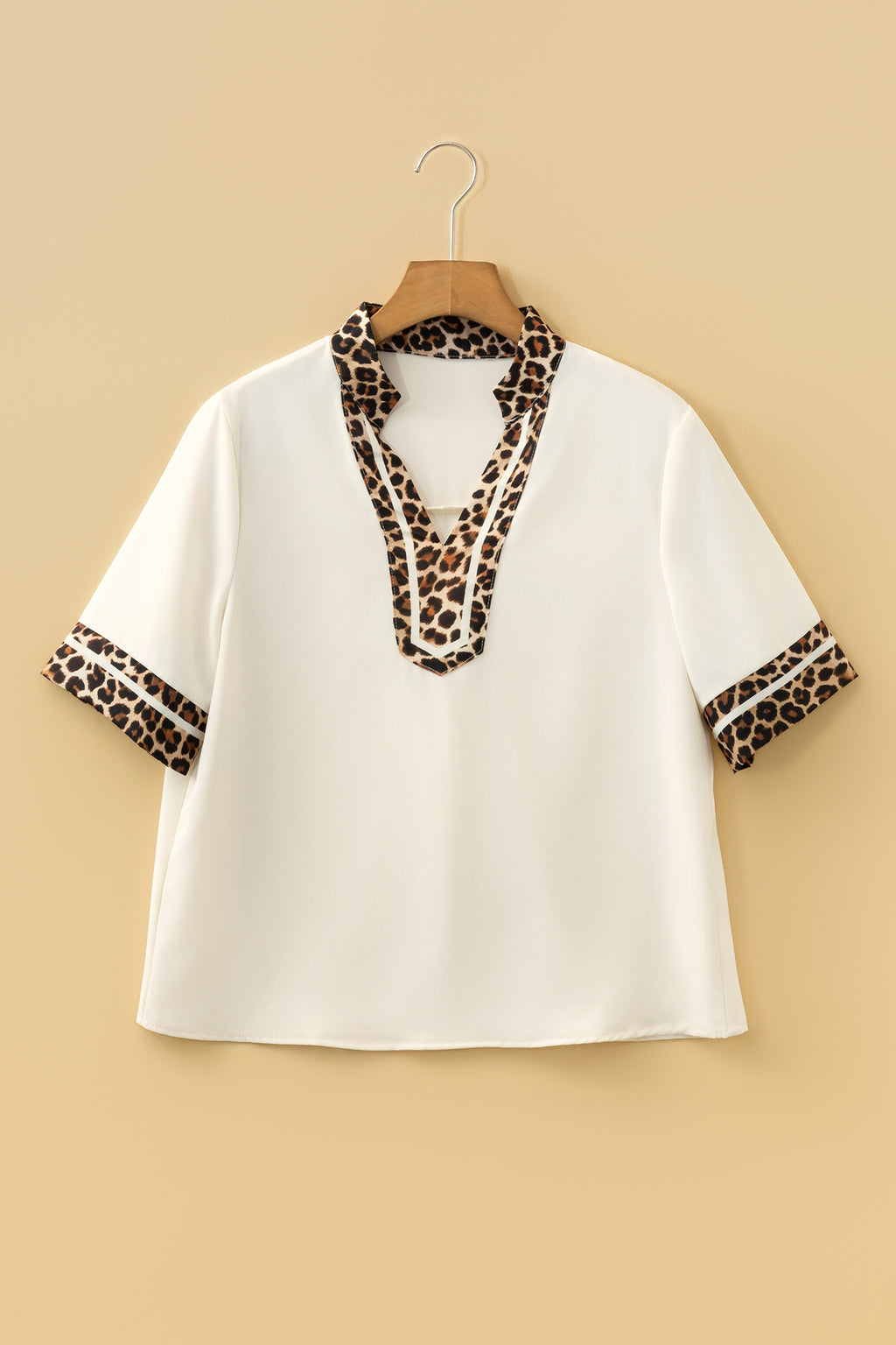 Jet Stream Leopard Trim Blouse