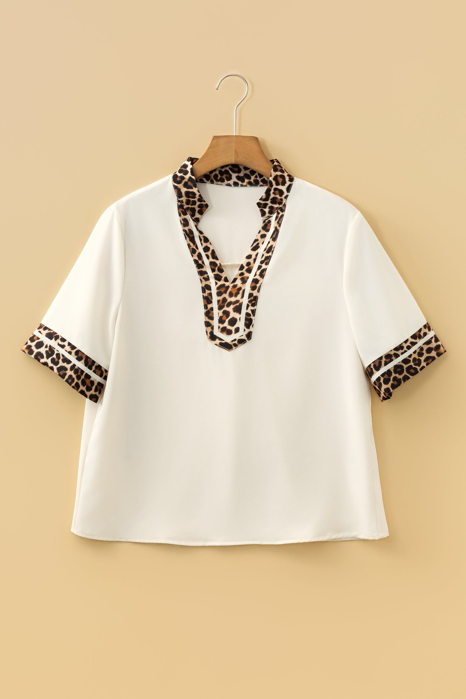 Jet Stream Leopard Trim Blouse