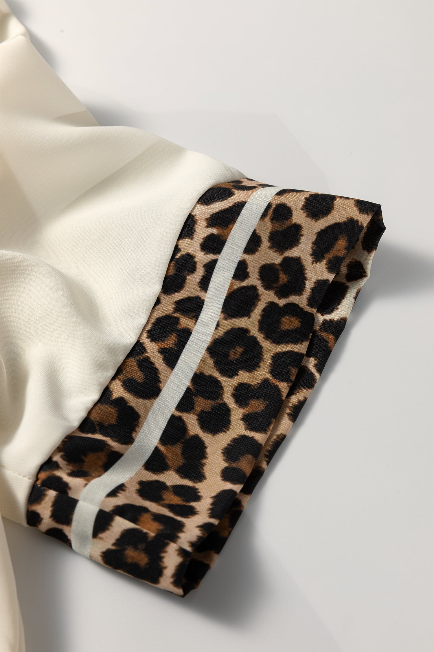 Jet Stream Leopard Trim Blouse