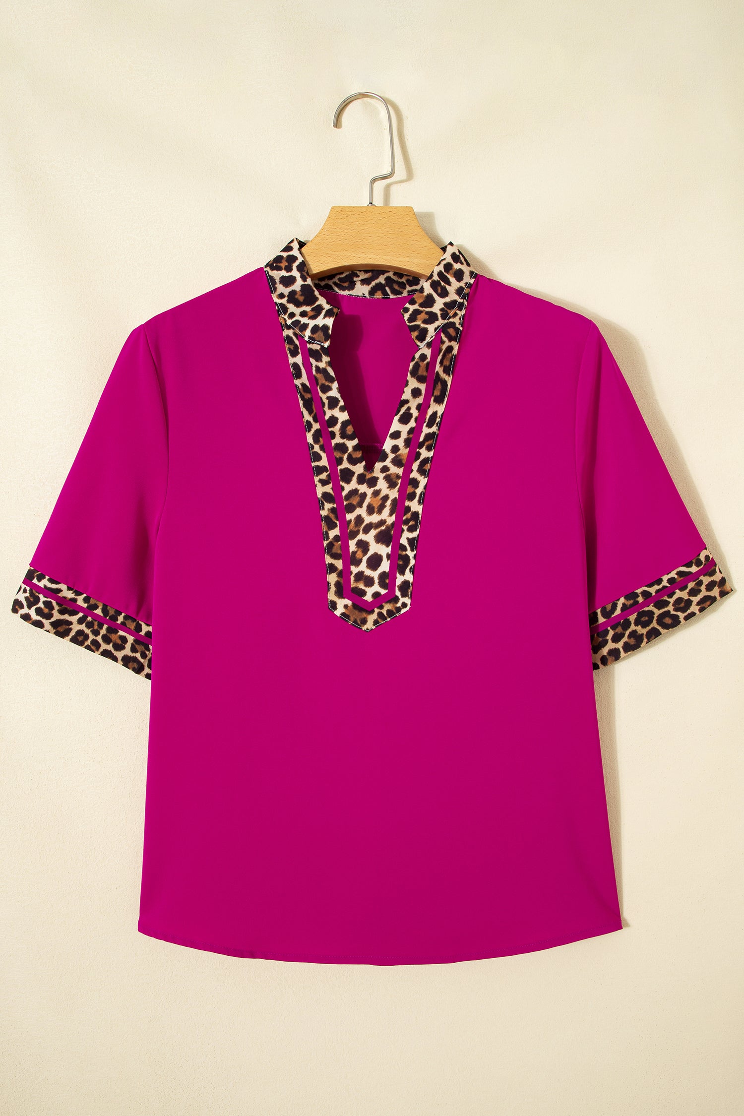 Violet Leopard Trim Blouse