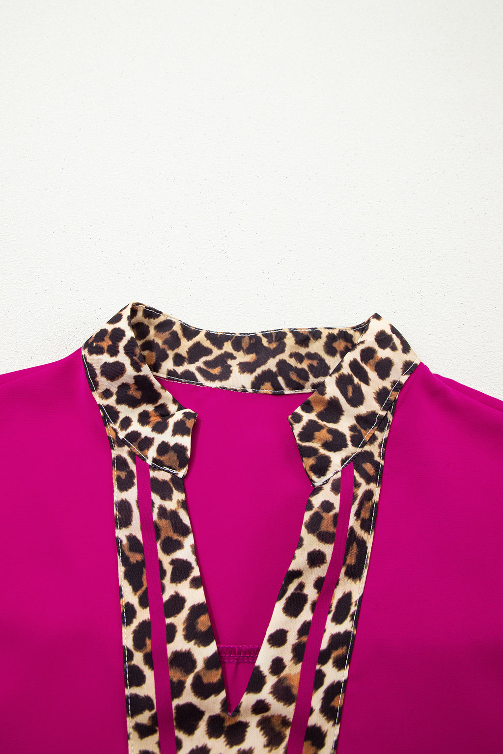 Violet Leopard Trim Blouse
