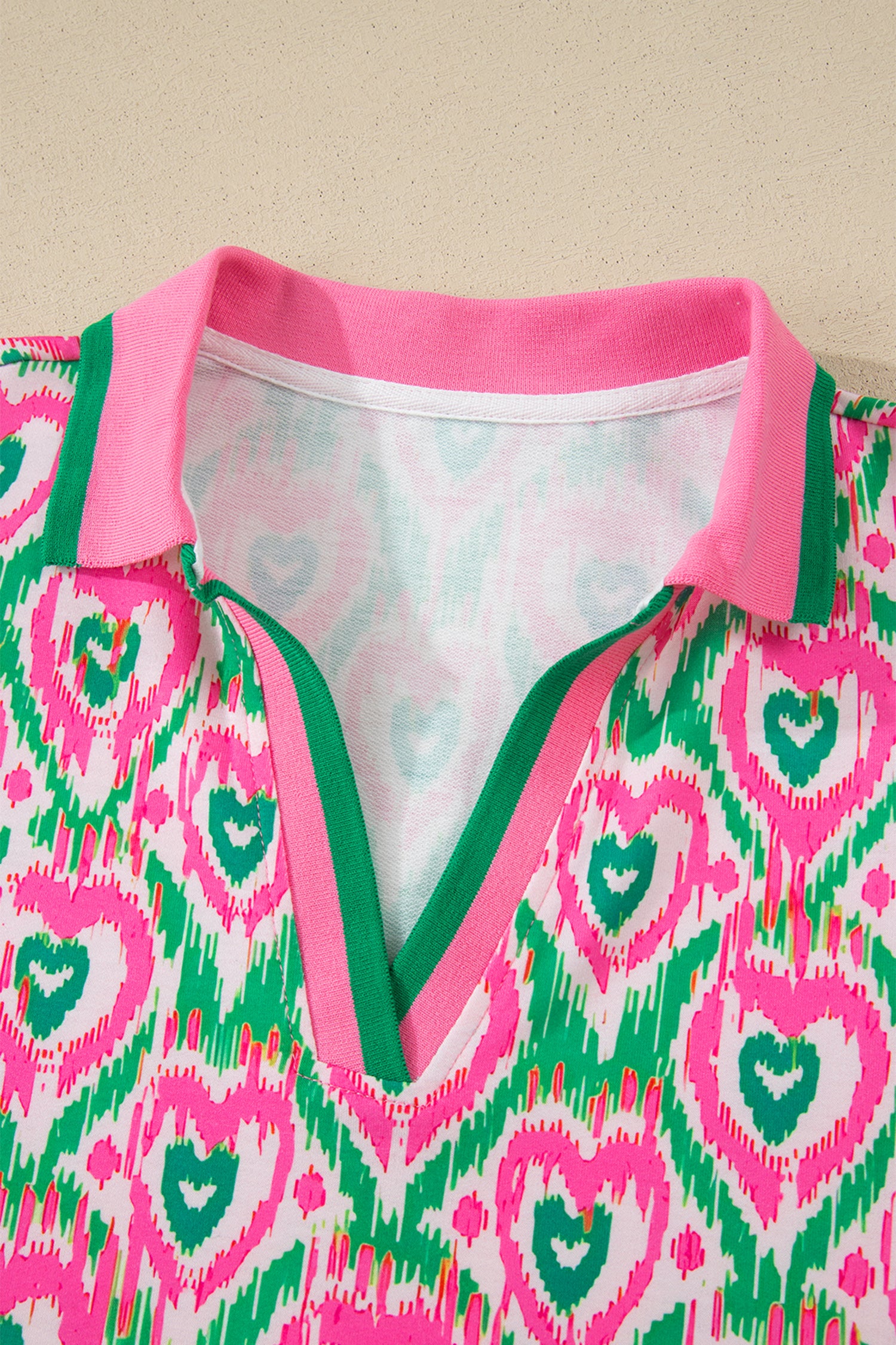Pink and Green Blouse