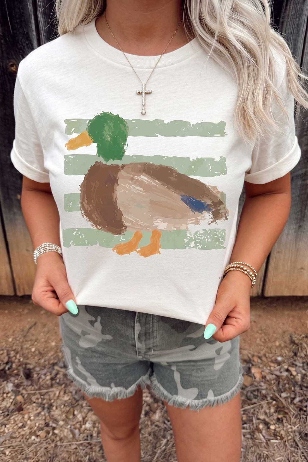 Mallard Duck Graffiti Print T-Shirt