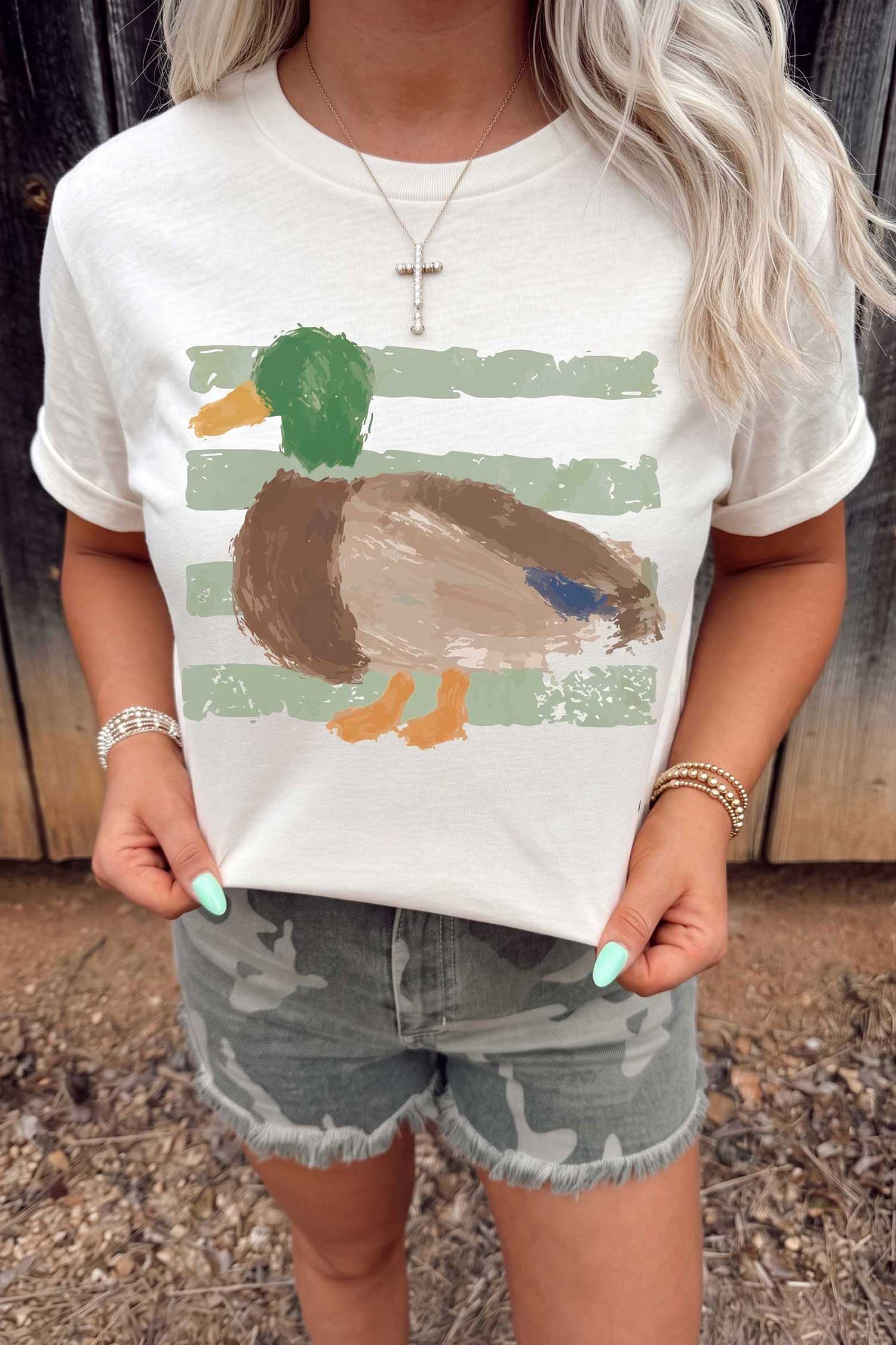 Mallard Duck Graffiti Print T-Shirt