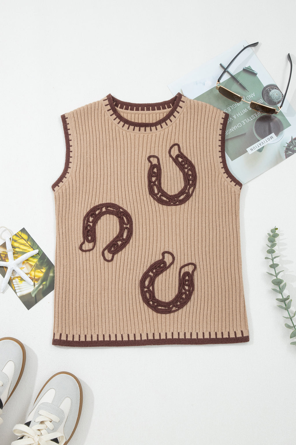 Lucky Charm Horseshoe Knit Sweater Vest