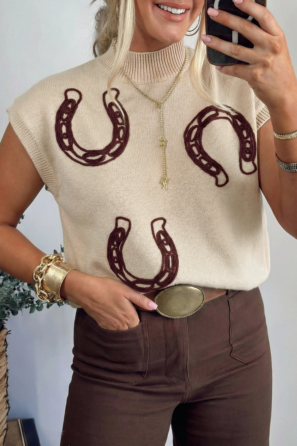 Lucky Horseshoe Sweater Vest