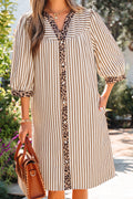 Wildly Chic Striped Pocket Midi Dress