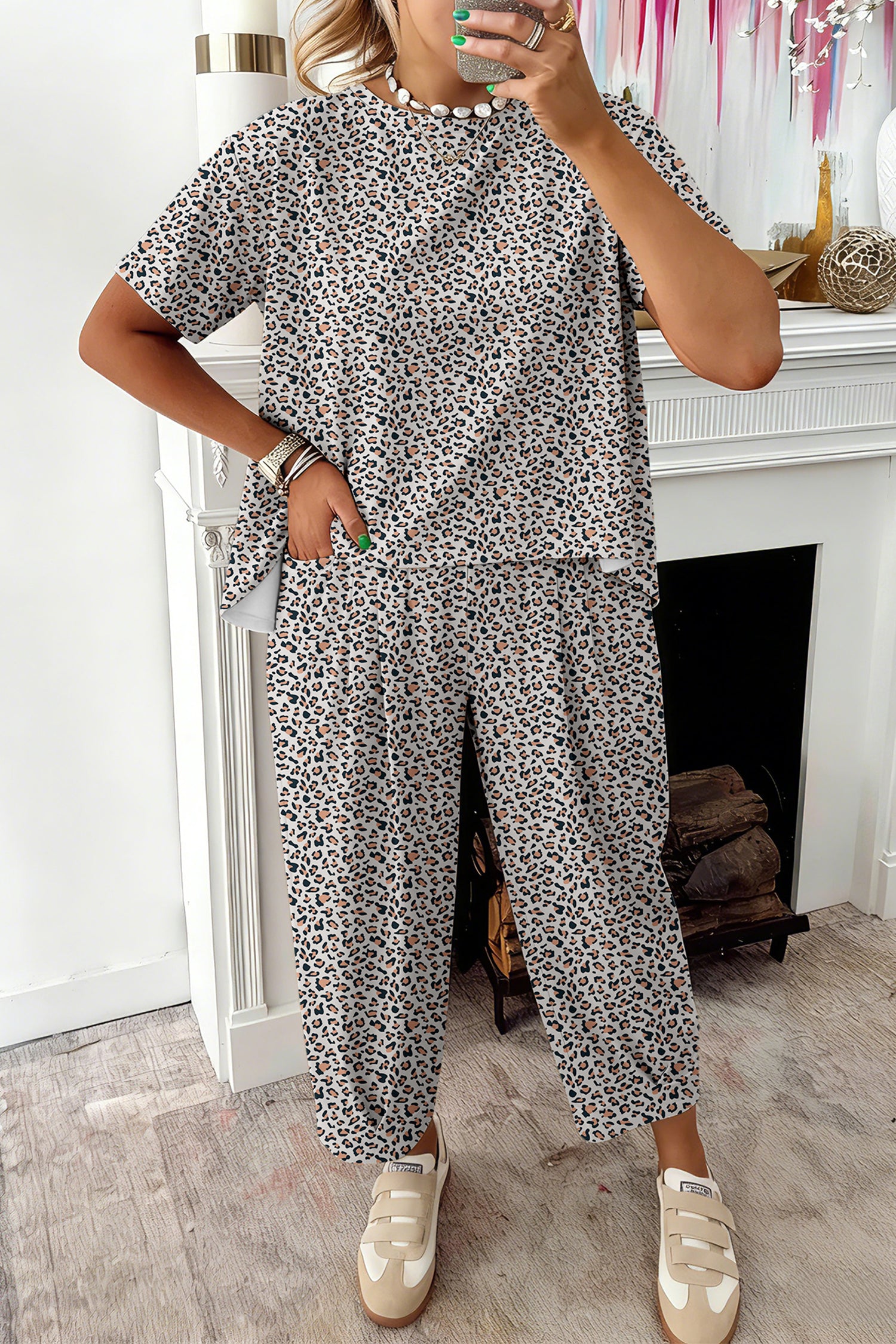 Comfort Leopard Lounge Pant Set