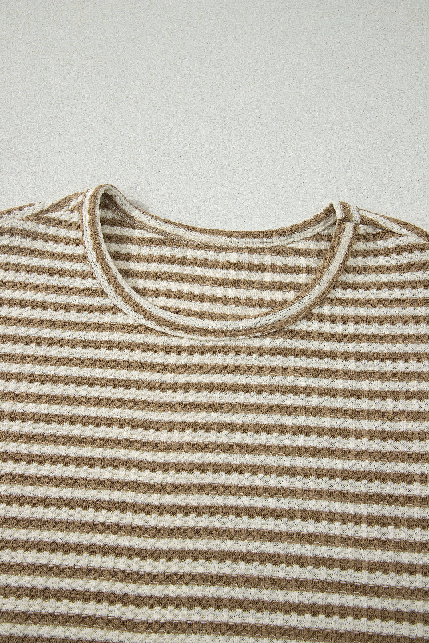 Beige/Brown Striped Short Set