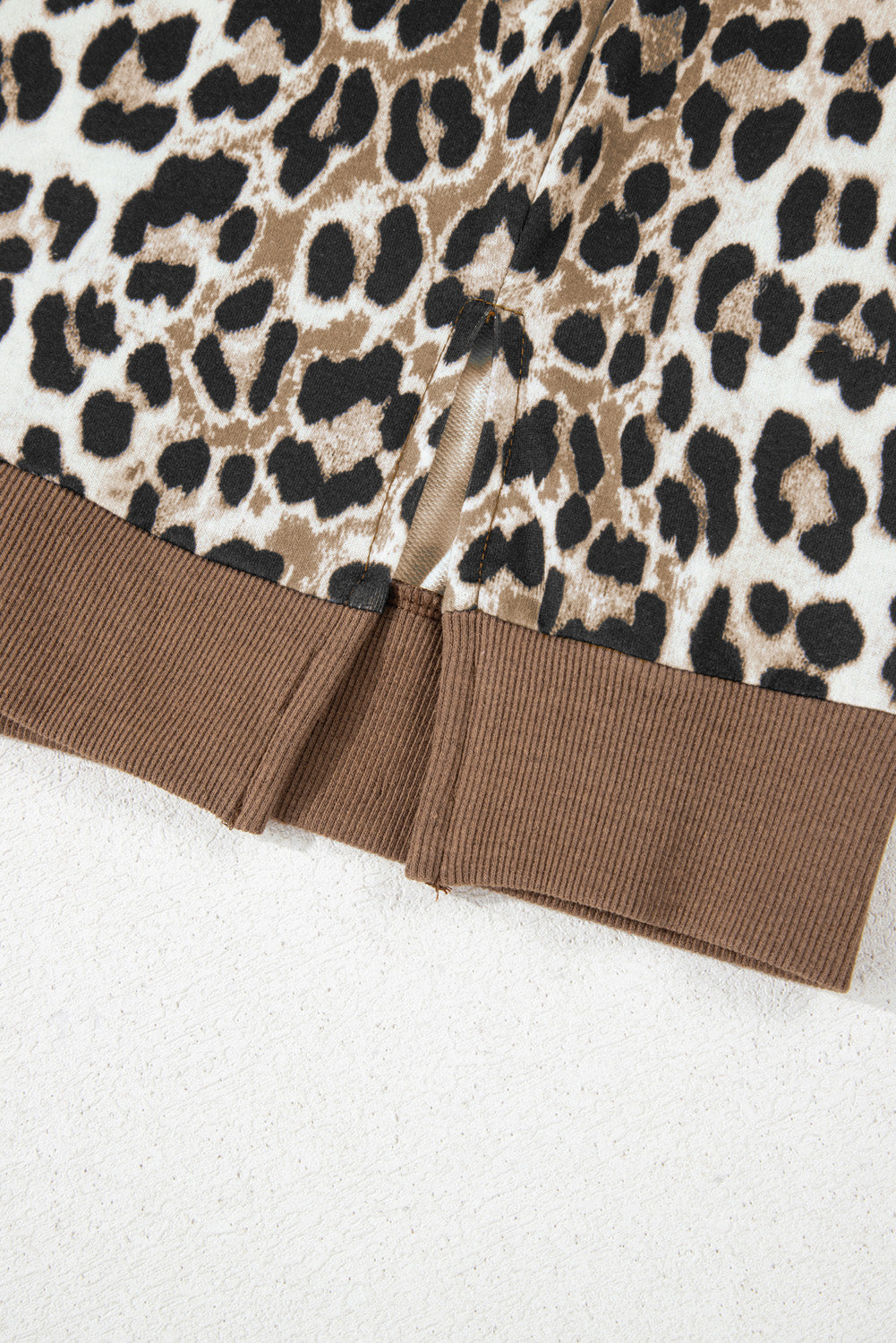 Khaki Leopard Contrast Trim Rop